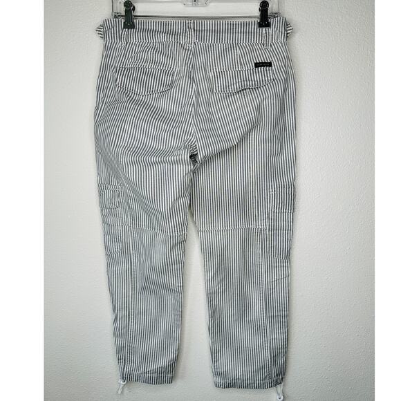Sanctuary White & Gray Striped Cropped Utility Trouser Pant Cinched Ankle 27 - Picture 8 of 15